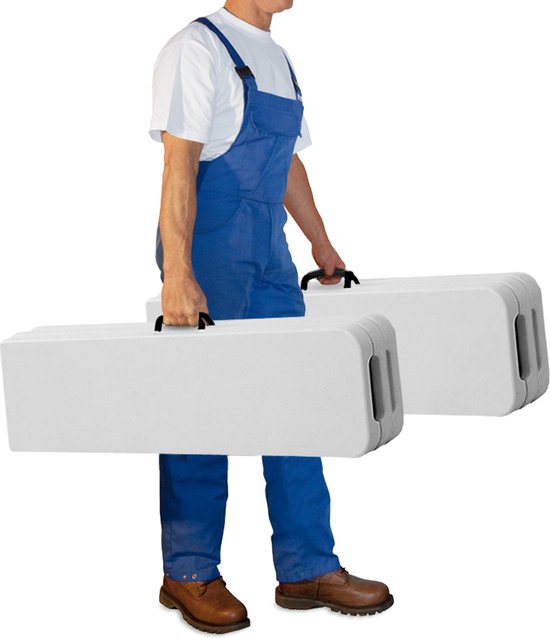 Tuinbank Inklapbaar - 8 Persoons - Picknickbank - Set van 2 stuks - Wit