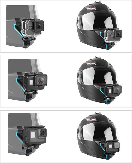 Techvavo® Helmhouder voor Motor en Fiets - Universeel - Geschikt voor alle Actioncamera's - Helm Standaard - Oranje