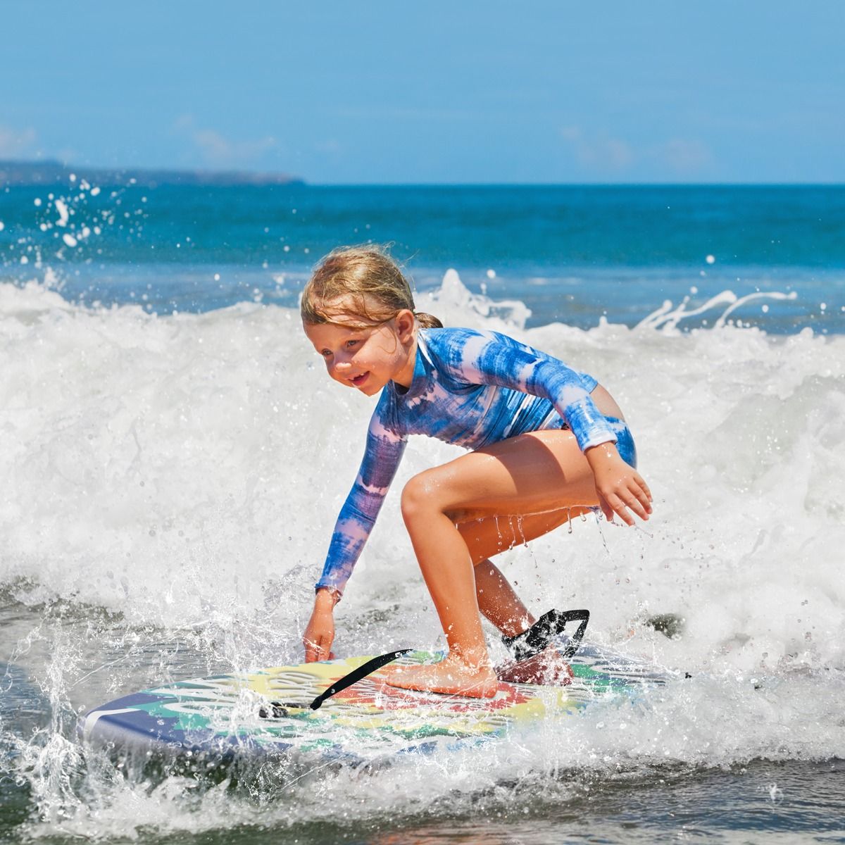 Coast Bodyboard voor kinderen - lichtgewicht surfplank - met polsband - 84 cm - blauw
