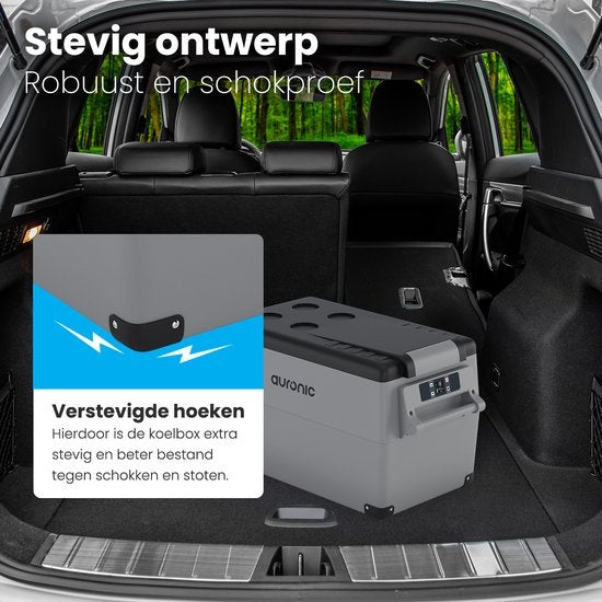 Auronic Elektrische Compressor Koelbox - Coolbox - 30.4L - 12V en 240V - Grijs