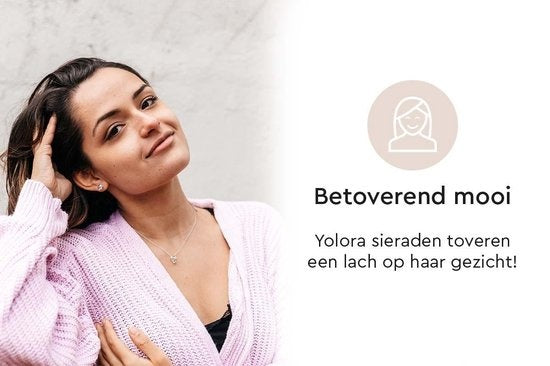 Yolora Dames Oorbellen met Ronde Kalpa Camaka Kristallen - Zilver kleurig - 18K Witgoud Verguld - Moederdag Cadeautje