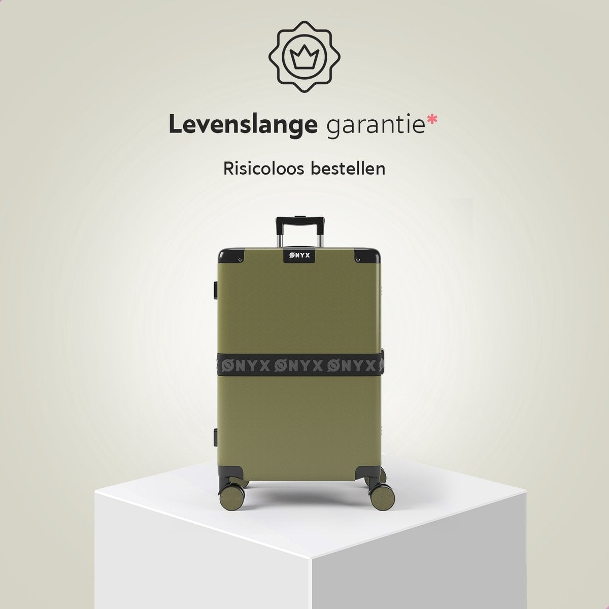 ONYX Check-in Koffer 65L - TSA slot - Olive groen - 58x42x27cm