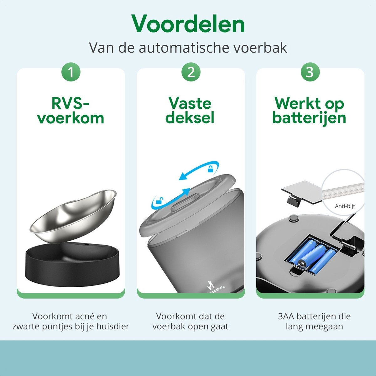 Automatische voerbak kat en hond 4L - Voerautomaat kat - Zwart - Inclusief Nederlandse Handleiding