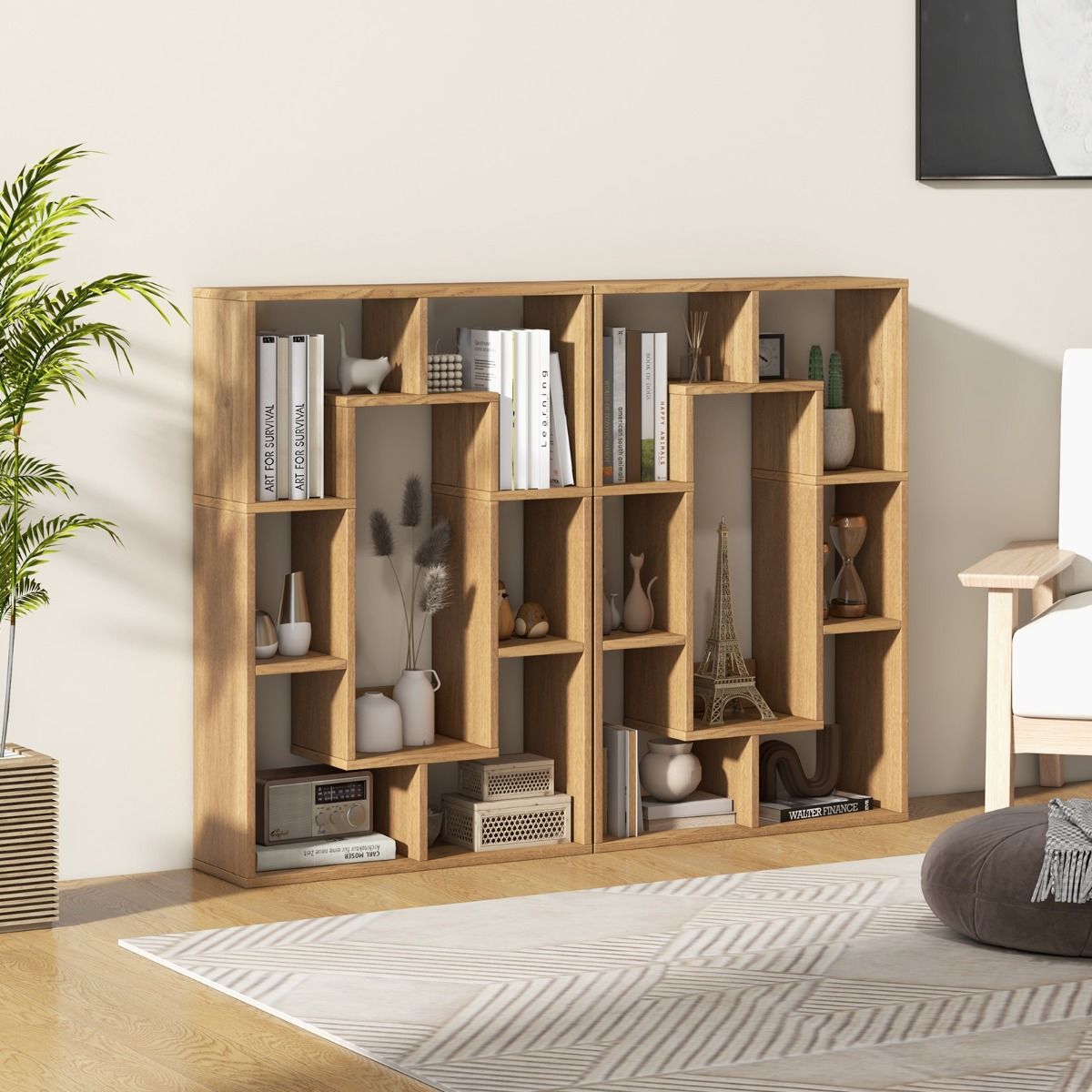 Coast Boekenkast - 7-Kubus - 45Kg draagvermogen - 61 x 20 x 90 cm - Incl. 2 Anti-kantelsets