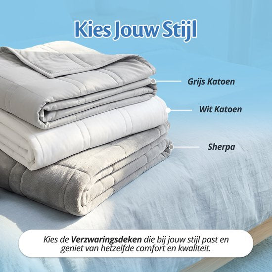 Ella Verzwaringsdeken 5 kg - Fluweel & Sherpa Fleece Zwaartedeken OEKO-TEX - Weighted Blanket 135 x 200cm - Verzwaarde Deken - Grijs