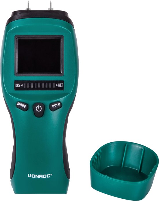 VONROC PRO Vochtmeter – Professioneel gebruik – Accuraat – Hoog contrast LCD met achtergrondverlichting