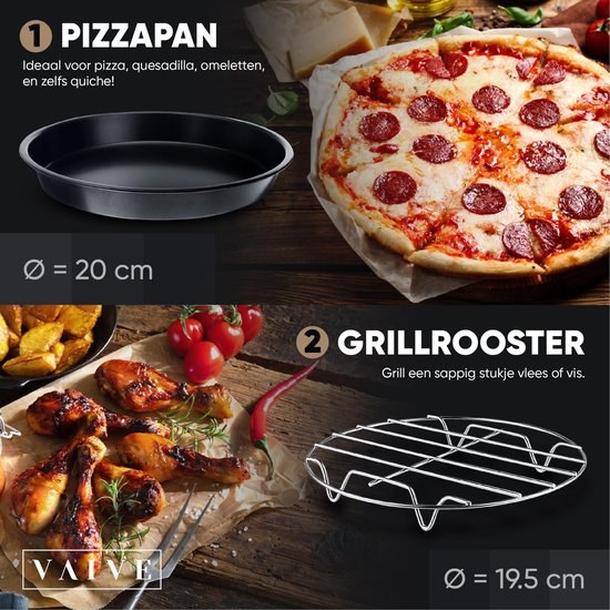 VAIVE Heteluchtfriteuse Accessoires Set - Geschikt voor alle Airfryer XL en XXL - ⌀ 20 cm