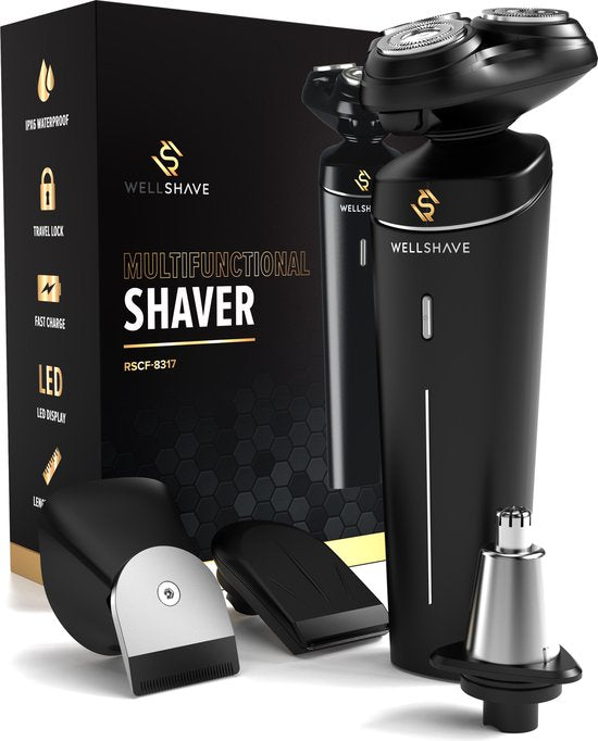 Wellshave 4 in 1 Scheerapparaat Mannen - Met Trimmer & Neustrimmer - Elektrisch Scheerapparaat- Nat en droog - Scheerapparaten - Scheren - Baardtrimmer
