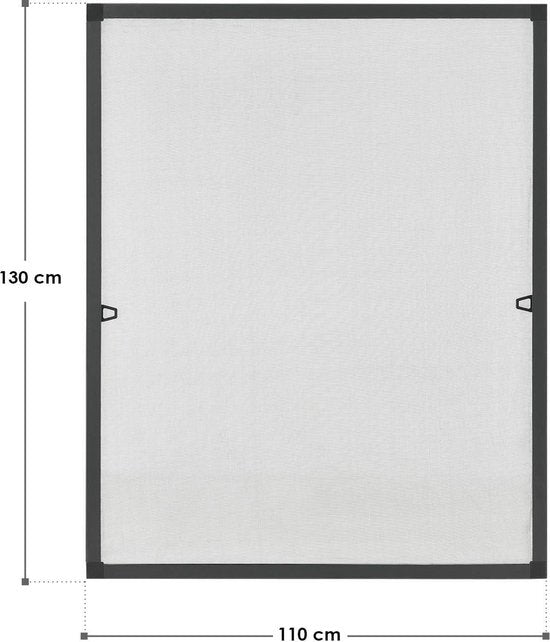 Vliegenhor / Raamhor / Hor - 110 x 130 cm - Zwart - Incl. Bevestigingsmateriaal