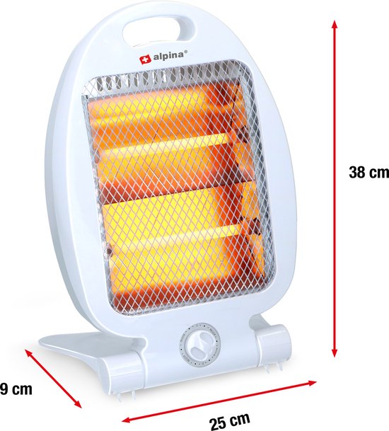 alpina Elektrische Kachel LQ001 - Halogeen Heater - 2 Warmtestanden - 800W