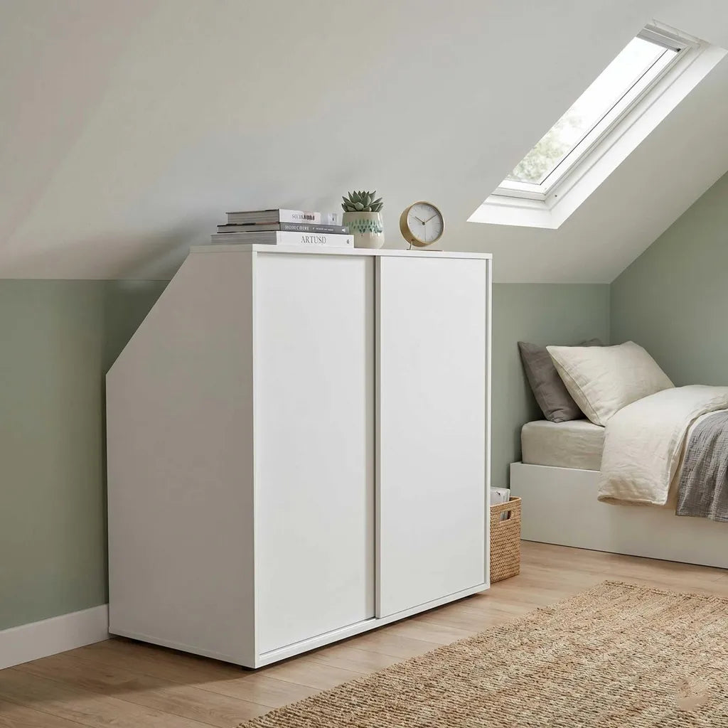 Coast Schuifdeurkast met Kledingroede - 100x50x100cm - Wit