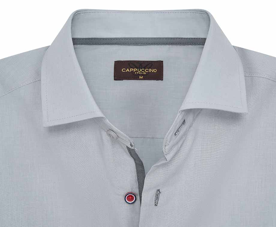 Cappuccino Italia - Heren Overhemden Overhemd Uni - Wit - Maat XXL