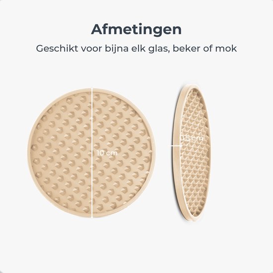 Castagnola Siliconen Onderzetters – Onderzetters voor Glazen – Design Onderzetters met Houder – Onderzettersset – Anti Slip - Set van 6 – Beige