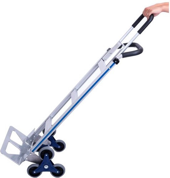 BRASQ Steekwagen Opvouwbaar Aluminium - Draagvermogen 150 KG - Steekkar - Traploper - Transportwagen - Trolley