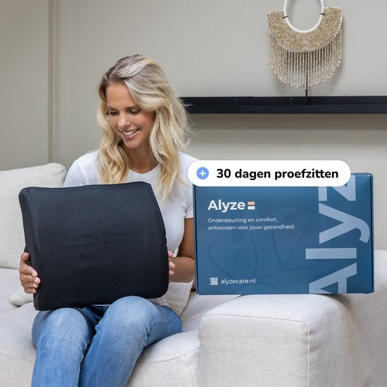 Alyze Ergonomische Rugkussen - Lendekussen Auto - Onderrug - Leeskussen - Traagschuim - Rugsteun Bed & Bank - Orthopedisch Steunkussen met Wasbare Hoes