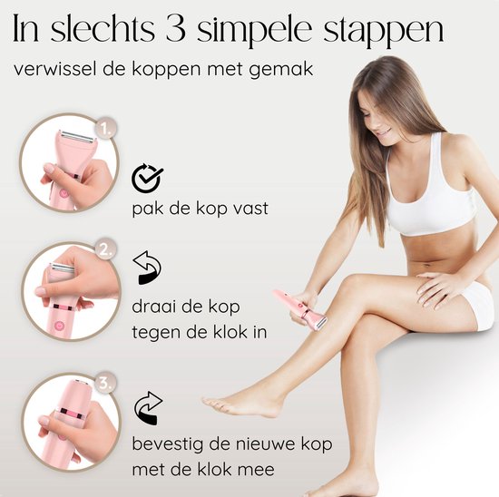 3-in-1 Ladyshave Gezicht - Oksels - Benen - Bikinilijn - Sansbeauté® - Scheerapparaat Vrouw - Ontharingsapparaat Electrisch Ontharen - Gezichtsontharing Dames - Trimmer Vrouw - Ladyshaves Bikini - USB Oplaadbaar