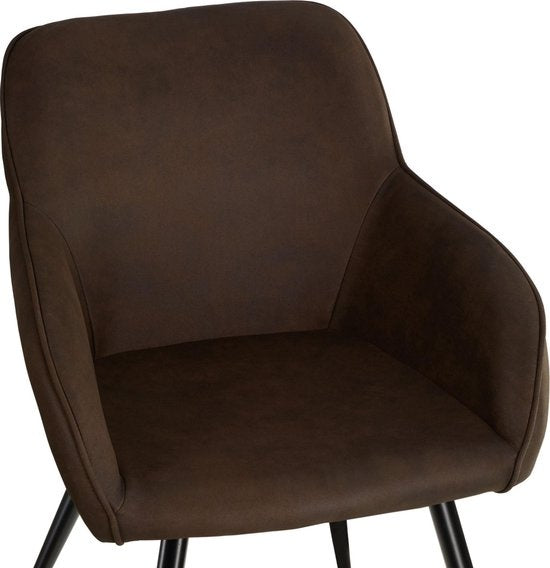 tectake® - Stoel Marilyn stof donkerbruin / zwart SKU: 403668