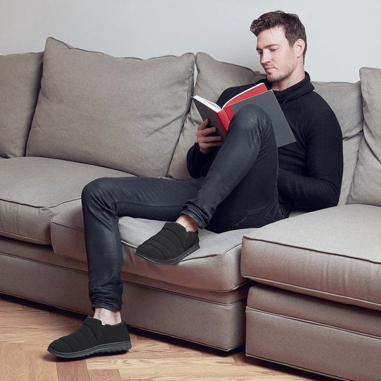 Pantoffels Heren - Sloffen - Zwart - Anti-slip - Maat 40/41 - Comfeet