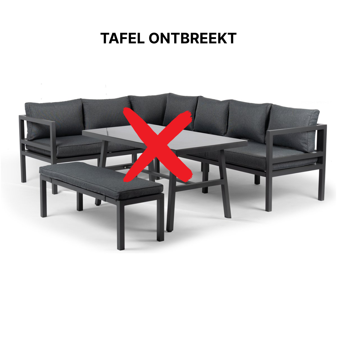 Tierra Outdoor Loungehoek - Brooklyn - 2-delig - 245x195x87cm - Antraciet