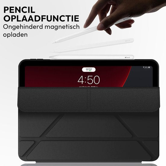 Tablet hoes geschikt voor iPad Pro 11 inch hoes (2024) - M4 - Smart Cover - Zwart