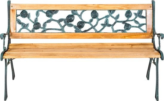 tectake® - Tuinbank - hout/gietijzer - 124x52x74 cm - 401424