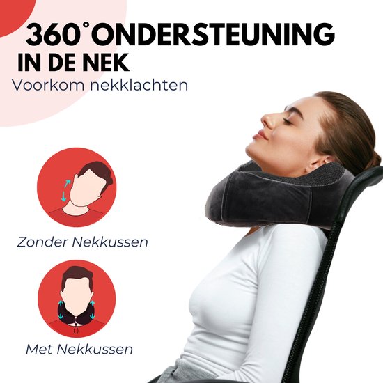 VAIVE Comfort Nekkussen Vliegtuig & Auto - Optimaal Support - Memory Foam - Reiskussen - Plus Slaapmasker & Oordopjes