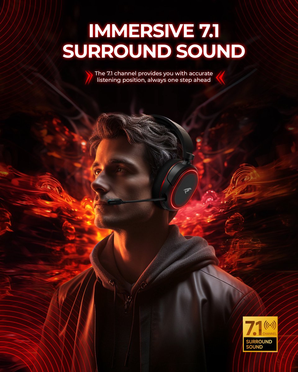 Valorise UG-08S Draadloze Gaming headset 2.4Ghz Zwart/Rood