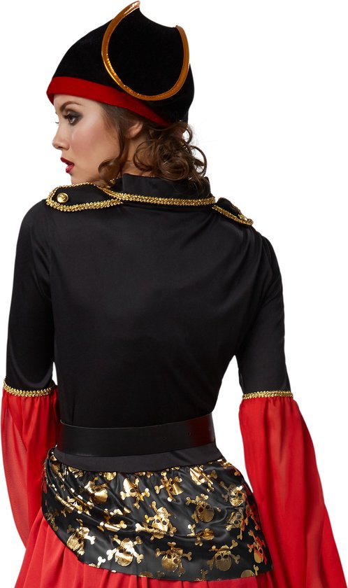 Dressforfun Vrouwenkostuum piratenkoningin XL - verkleedkleding kostuum halloween verkleden feestkleding carnavalskleding carnaval feestkledij partykleding - 301777