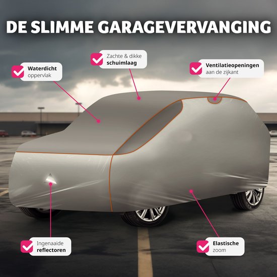 tectake® Auto beschermhoes hagelbescherming met schuimrubberen inzetstuk waterdicht ademend 571x 203x 120cm SUV / VAN Grijs