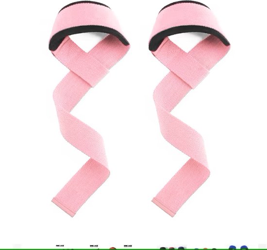 Supplife Lifting Straps - Gewichtheffen Straps - Gym - Lifting Grips / Hooks - Fitness, Powerlifting, Crossfit & Krachttraining - Workout - Deadlift Straps - Roze