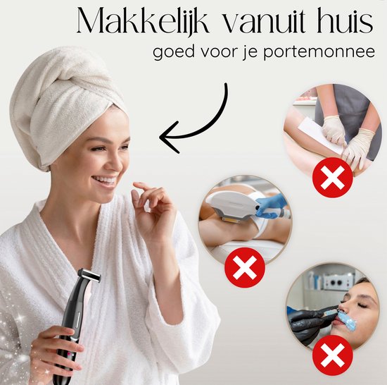 4-in-1 Bikinitrimmer - Sansbeauté® - Gezicht - Oksels - Benen - Bikinilijn - Wenkbrauw Trimmer - Gezichtsontharing Dames - Intieme Zone - Ladyshaves Bikini - Ontharingsapparaat Electrisch