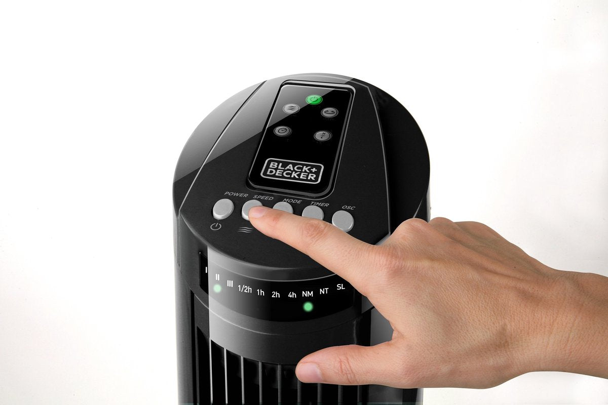 BLACK+DECKER Torenventilator BXEFT45E - Zwart - Ø 26 cm - 45 Watt - Timerfunctie