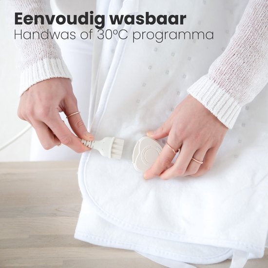 Auronic Elektrische Onderdeken - 2 Persoons - 160x140cm - met Hoekelastieken en 2 Controllers - Wit