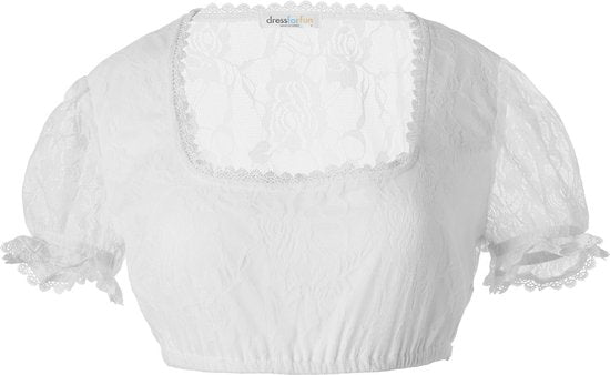 Dressforfun Dirndlblouse Franzi XL - verkleedkleding kostuum halloween verkleden feestkleding carnavalskleding carnaval feestkledij partykleding - 303093
