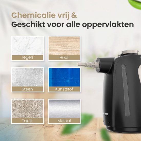 Vapore 11-in-1 Stoomreiniger - 1350W - 530ML - Incl. Opbergtas - Voor Vloer, Badkamer, Kleding en Bank - Tapijtreiniger - Handstoomreiniger - Handstomer - Stoomapparaat