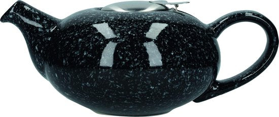 Theepot - met Zeef - Keramiek - Zwart - 26x17 cm Gespikkeld, 0.9 L - London Pottery | Pebble