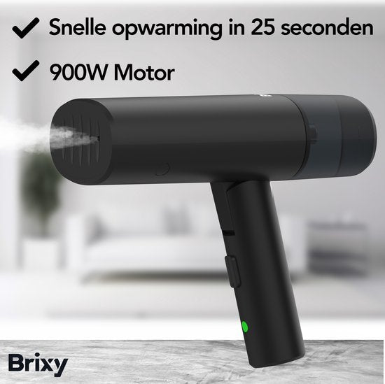 Brixy Kledingstomer - Krachtige Handstomer - Stoomapparaat Kleding En Meubilair - Incl Opbergtas - Antraciet