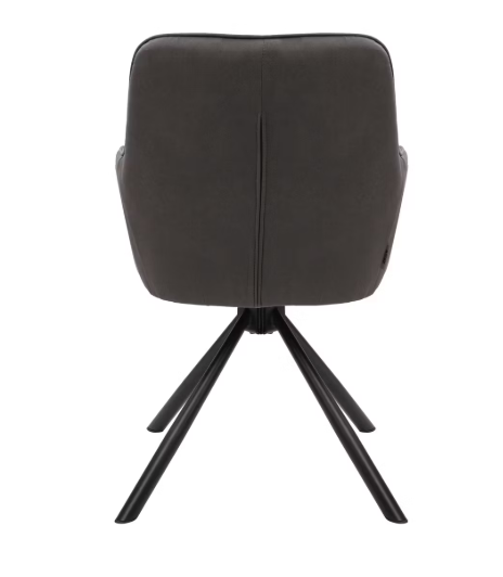 Dutchbone Oliver Draaibare Eetkamerstoel 57x60x86 cm – Microvezel Antraciet – Set van 2