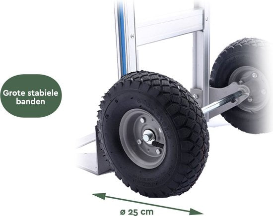 BRASQ Steekwagen Opvouwbaar Aluminium - Draagvermogen 250 KG - Transportwagen - Plateauwagen - Steekkar
