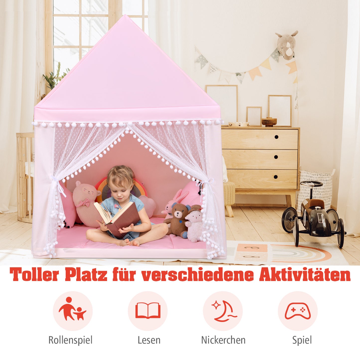 Coast Kindertent Speelhuis Prinses Kinderspeeltent Roze