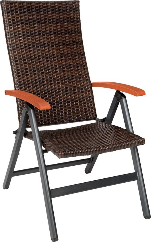 Wicker tuinstoel Canberra opklapbaar - bruin