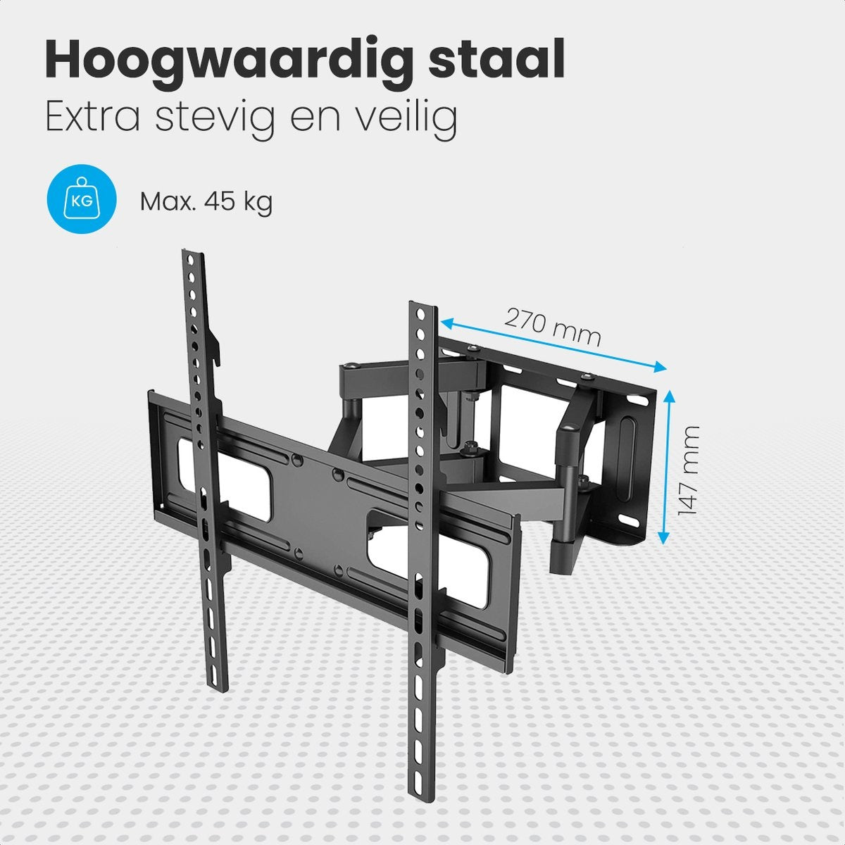 Auronic TV Beugel - Draaibaar en Kantelbaar - 23 tot 60 inch - Tot 45 KG - Zwart