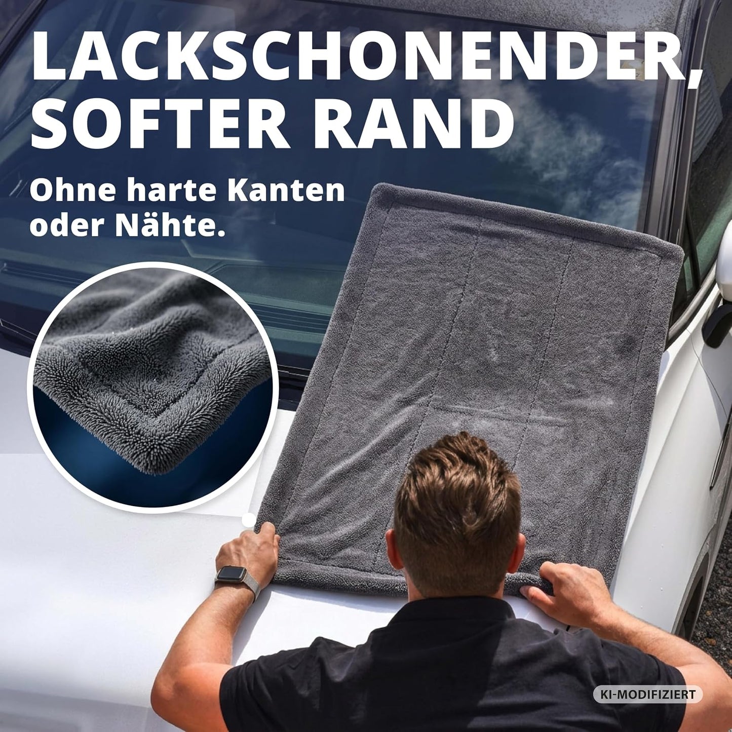 Licargo Autodroogdoek XXL - 80 x 50 cm - Grijs - 1800 g/m² Microvezel