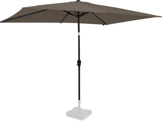 VONROC Premium Parasol Rapallo 200x300cm – Duurzame parasol - Kantelbaar – UV werend doek - Taupe – Incl. beschermhoes
