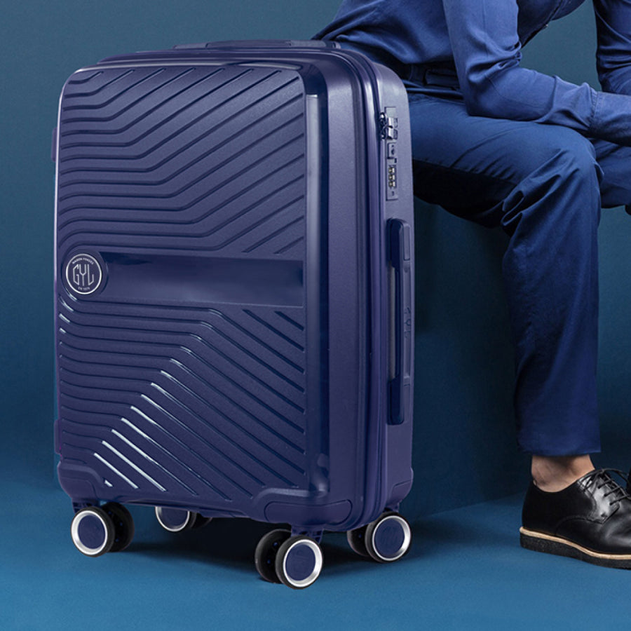 BLAUW MEDIUM HARDE KOFFER (MAAT M)