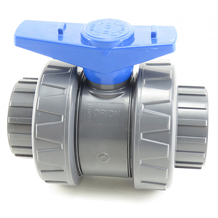 Fitt PVC Kogelkraan voor Zwembad - 63 mm - Blauw Handvat
