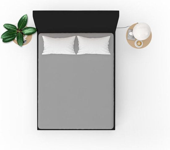 Beau Maison Jersey - cotton Topper hoeslaken - Dark Grey - 180x200cm