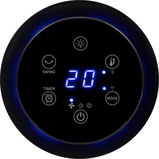 VONROC Luxe elektrische kachel - ventilatorkachel - 1300W/2000W - bediening zowel met App (via Wifi) als handmatig - torenmodel - keramisch - AUTO Modus - zwenkfunctie - thermostaat en timer - 20m2 - Incl. afstandsbediening