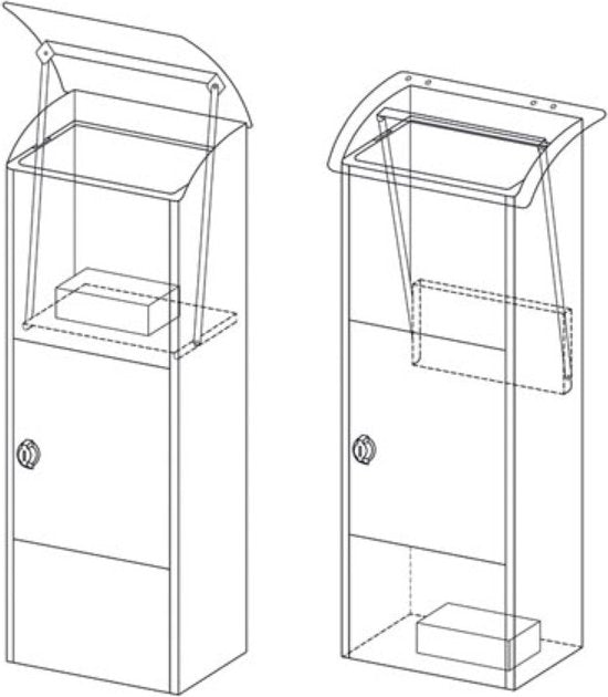 Perel Pakketbrievenbus Helsinki, vrijstaand, met naamplaatje, incl. 2 sleutels, afmetingen (H x B x D) 105 x 39 x 25 cm, donkergrijs
