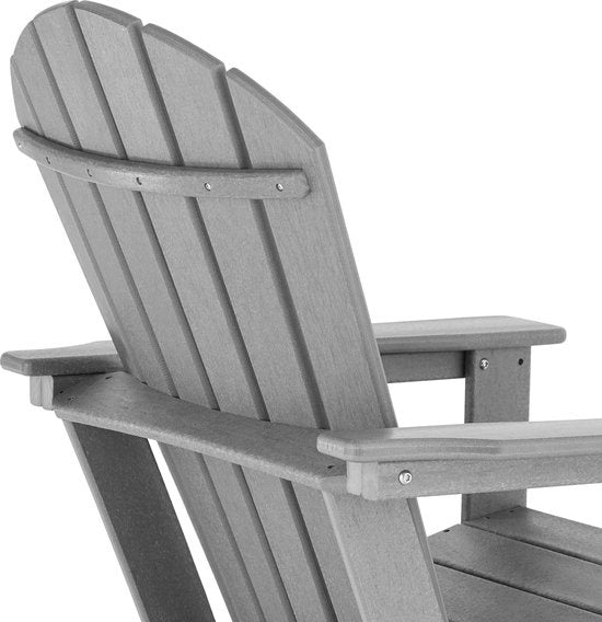 tectake - Tuinstoel Joan grijs - tuinstoel in houtlook – 404505